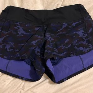 Super cute, blue and black camo, Lululemon speed ups.